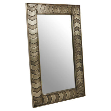 Orsina Sirsa Silver Wall Mirror – Textured Frame Modern Home Decor