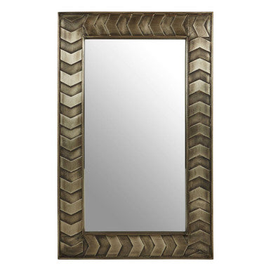 Orsina Sirsa Silver Wall Mirror – Textured Frame Modern Home Decor