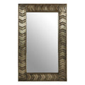 Orsina Sirsa Silver Wall Mirror – Textured Frame Modern Home Decor