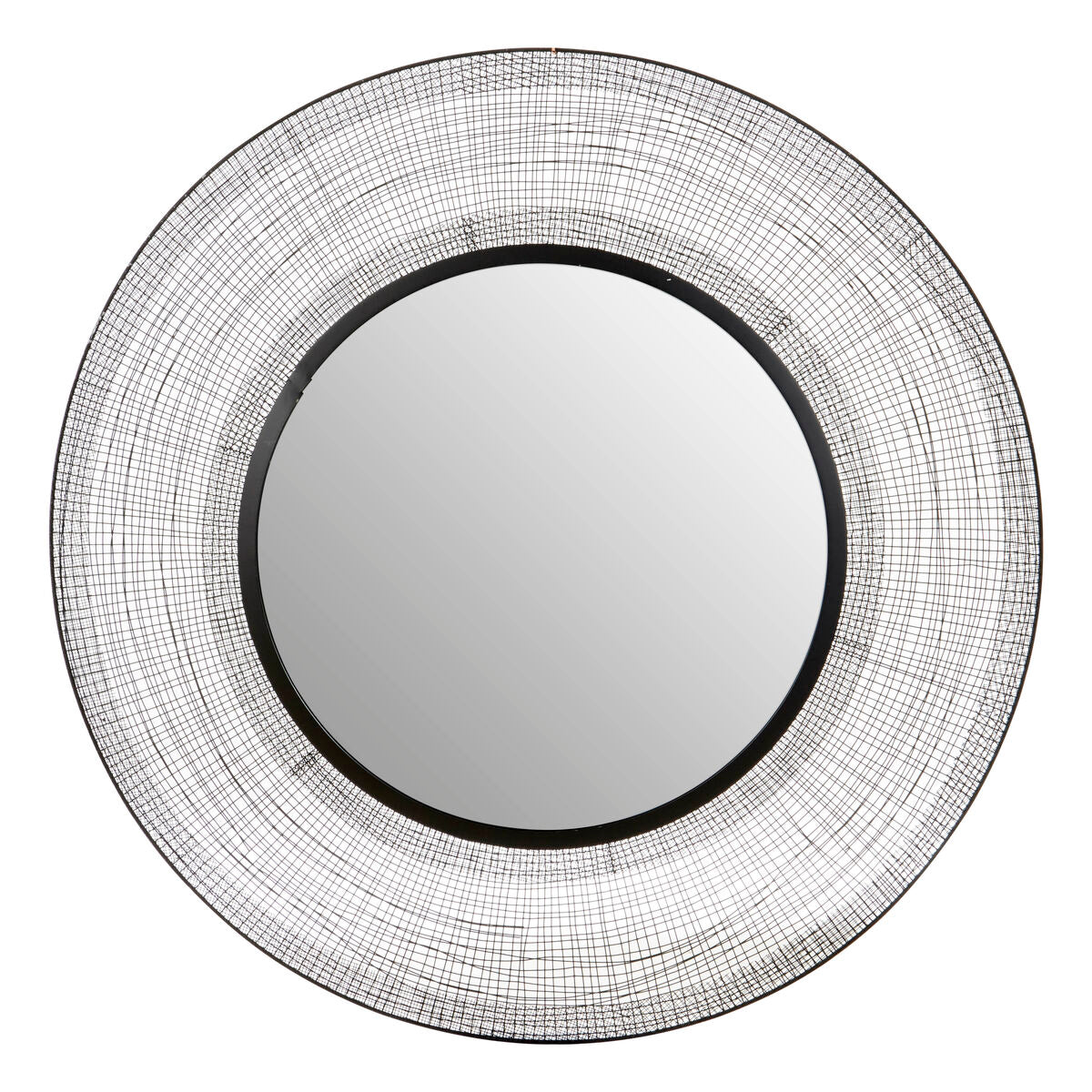 Orsina Trento Circular Wall Mirror – Textured Frame Contemporary Decor