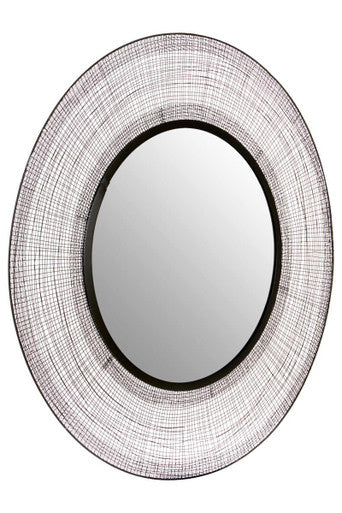 Orsina Trento Circular Wall Mirror – Textured Frame Contemporary Decor