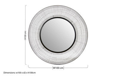 Orsina Trento Circular Wall Mirror – Textured Frame Contemporary Decor