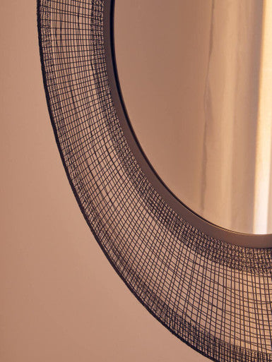 Orsina Trento Circular Wall Mirror – Textured Frame Contemporary Decor
