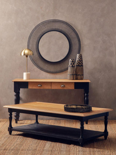 Orsina Trento Circular Wall Mirror – Textured Frame Contemporary Decor
