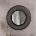 Orsina Trento Circular Wall Mirror – Textured Frame Contemporary Decor