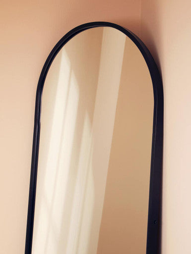 Orsina Trento Large Arch Wall Mirror – Slim Black Metal Frame