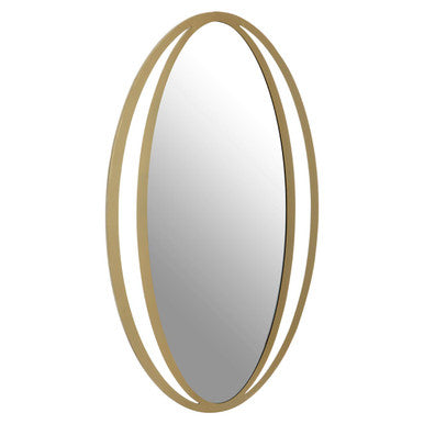Orsina Trento Oval Wall Mirror – Double Ring Design in Soft Gold