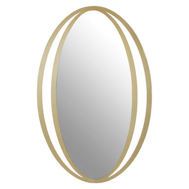 Orsina Trento Oval Wall Mirror – Double Ring Design in Soft Gold