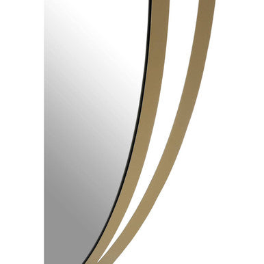 Orsina Trento Oval Wall Mirror – Double Ring Design in Soft Gold