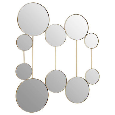 Orsina Trento Gold Wall Mirror – 10-Circle Sculptural Decorative Art