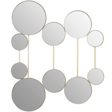Orsina Trento Gold Wall Mirror – 10-Circle Sculptural Decorative Art