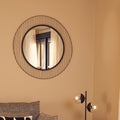Orsina Trento Circular Wall Mirror – Black Geometric Linear Frame