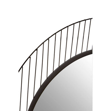 Orsina Trento Circular Wall Mirror – Black Geometric Linear Frame