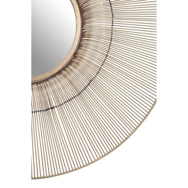 Orsina Templar Round Gold Wire Wall Mirror – Modern Geometric Decor