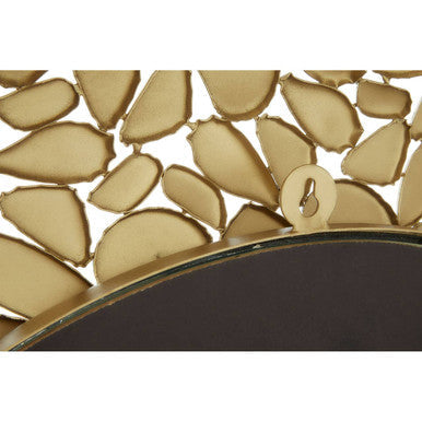Orsina Templar Round Wall Mirror – Gold Pebble Effect Accent Mirror