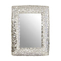 Orsina Templar Rectangular Wall Mirror – Antique Nickel Pebble Frame