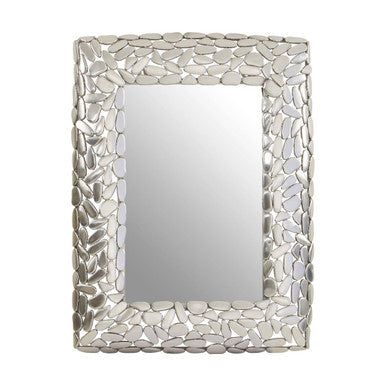 Orsina Templar Rectangular Wall Mirror – Antique Nickel Pebble Frame
