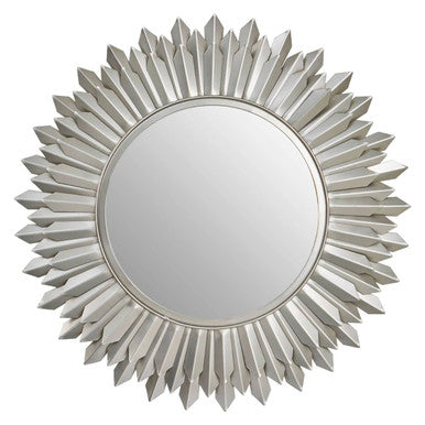 Orsina Templar Sunburst Wall Mirror – Silver Nickel Iron Frame