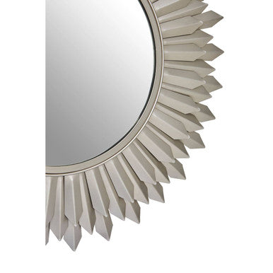 Orsina Templar Sunburst Wall Mirror – Silver Nickel Iron Frame