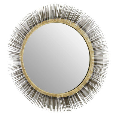 Orsina Templar Round Brass Wall Mirror – Sunburst Decorative Frame