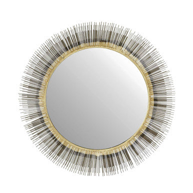 Orsina Templar Round Brass Wall Mirror – Sunburst Decorative Frame