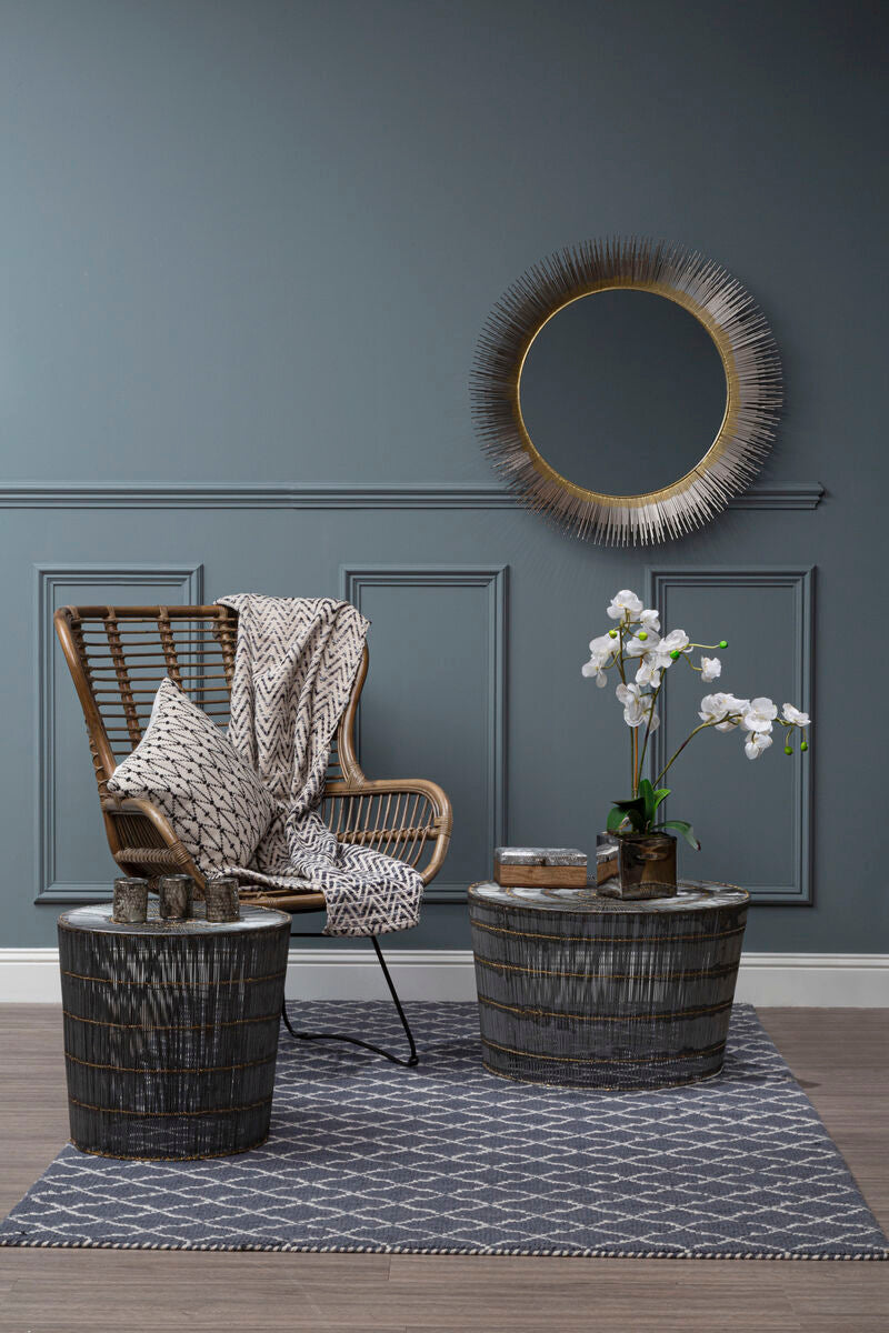 Orsina Templar Round Brass Wall Mirror – Sunburst Decorative Frame