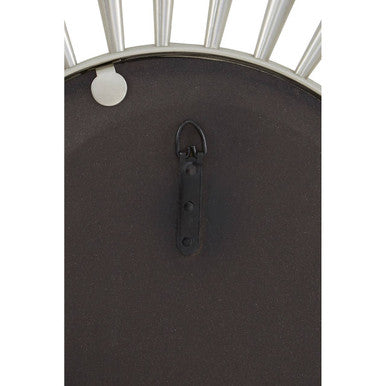 Orsina Templar Sunburst Wall Mirror – Round Nickel Starburst Design