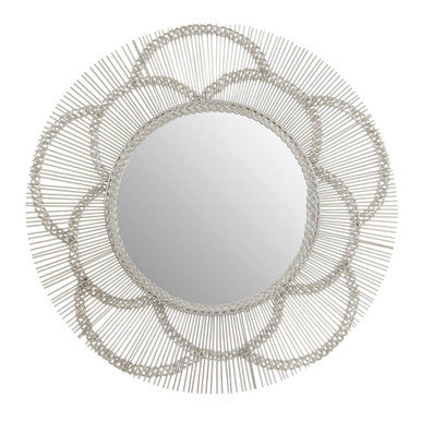 Orsina Templar Floral Wall Mirror – Nickel Finish Decorative Mirror