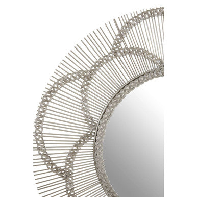 Orsina Templar Floral Wall Mirror – Nickel Finish Decorative Mirror