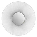 Orsina Templar Large Round Wall Mirror – Silver Geometric Metal Frame