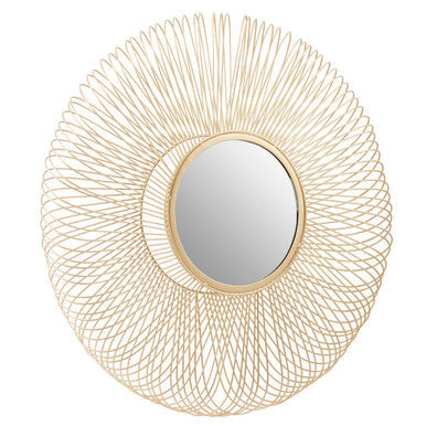 Orsina Templar Gold Round Wall Mirror – Twisted Wire Decorative Frame