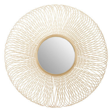 Orsina Templar Gold Round Wall Mirror – Twisted Wire Decorative Frame