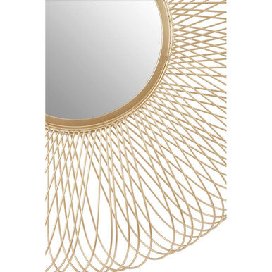 Orsina Templar Gold Round Wall Mirror – Twisted Wire Decorative Frame