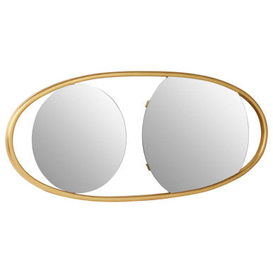 Orsina Villi Large Oval Wall Mirror – Gold Solid Wood Sculptural Frame