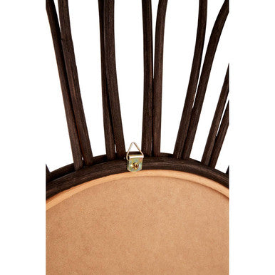 Orsina Batu Round Rattan Wall Mirror – Black Circular Petal Frame