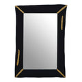 Orsina Asamra Black Wall Mirror – Hand-Carved Wood with Gold Accents