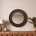 Orsina Akola Round Wall Mirror – Hammered Copper Finish Metal