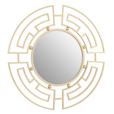Orsina Jalal Round Wall Mirror – Gold Finish Segmented Metal Frame