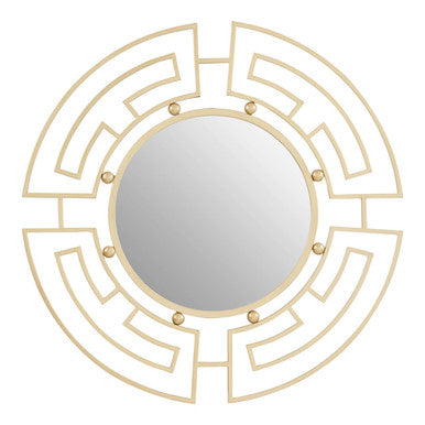 Orsina Jalal Round Wall Mirror – Gold Finish Segmented Metal Frame