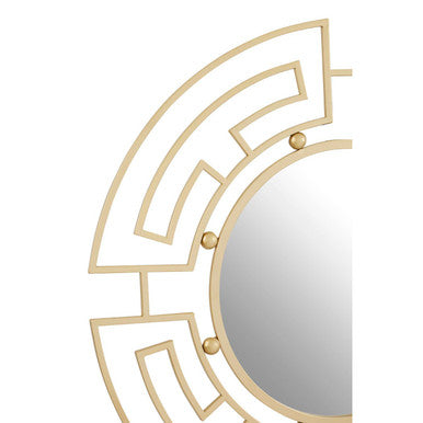 Orsina Jalal Round Wall Mirror – Gold Finish Segmented Metal Frame