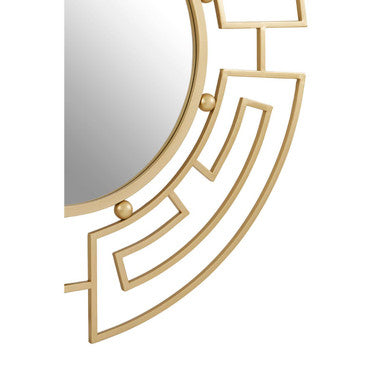 Orsina Jalal Round Wall Mirror – Gold Finish Segmented Metal Frame