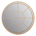 Orsina Beauly Round Wall Mirror – Gold Finish Geometric Metal Frame