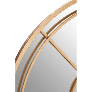 Orsina Beauly Round Wall Mirror – Gold Finish Geometric Metal Frame