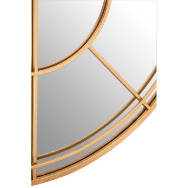 Orsina Beauly Round Wall Mirror – Gold Finish Geometric Metal Frame