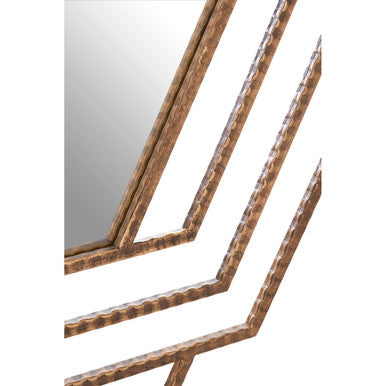 Orsina Beauly Antique Gold Hexagon Wall Mirror – Geometric Metal Frame