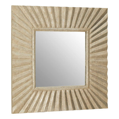 Orsina Fusion Square Wall Mirror – Textured Antique Silver Sunburst