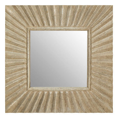 Orsina Fusion Square Wall Mirror – Textured Antique Silver Sunburst