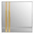 Orsina Demas Square Wall Mirror – Contemporary Gold and Silver Accent