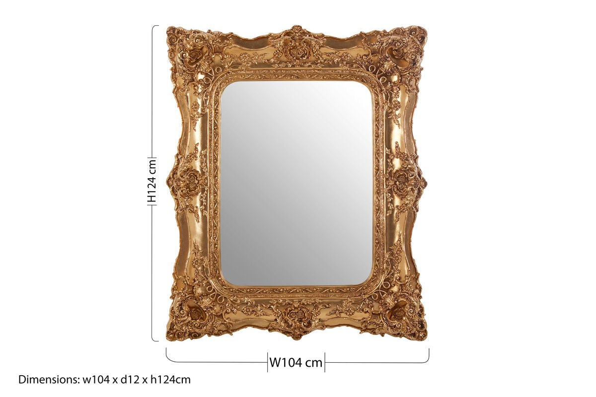 Orsina Marseille Gold Bevelled Edge Wall Mirror – Modern Luxury Decor