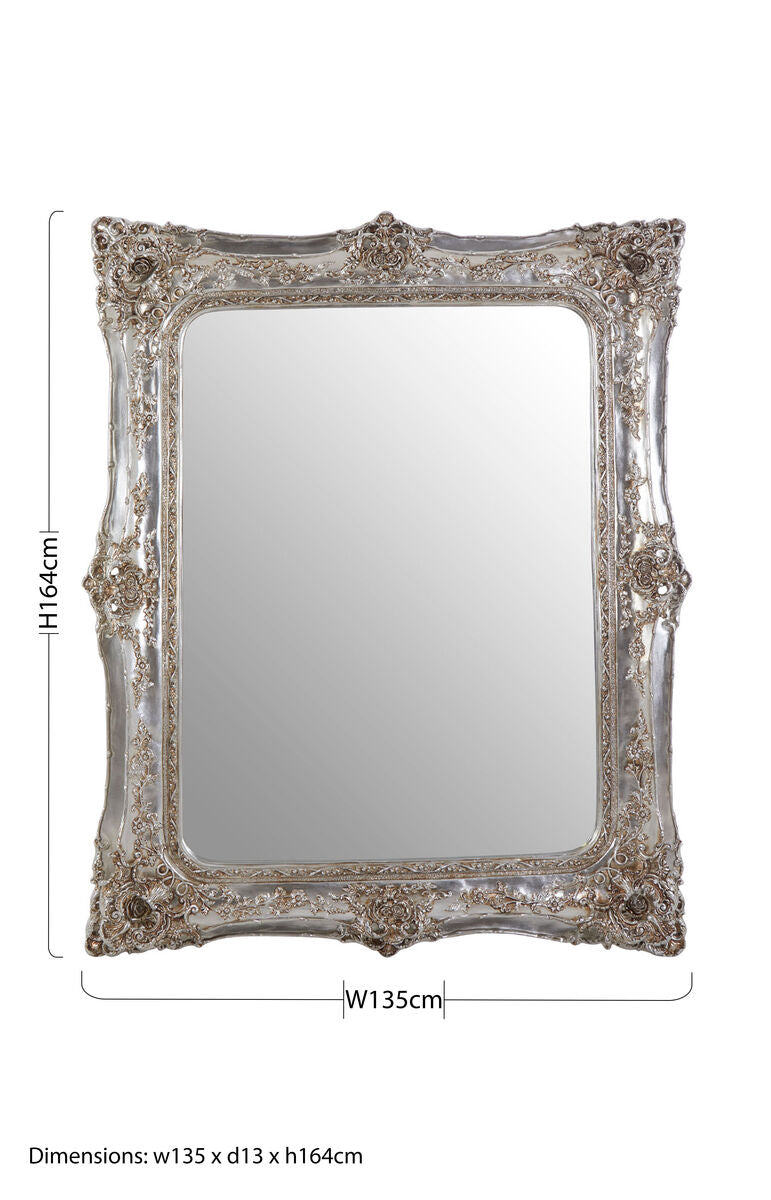Orsina Marseille Champagne Baroque Wall Mirror – Ornate Ornate Frame